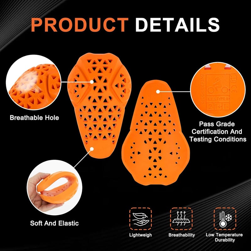 psler CE Level 2 Motorcycle Armor - CE Level 2 Motorcycle Armor Jacket Inserts Motorcycle Jacket Pads for Motorcycle Jackets,Knee - Image 2